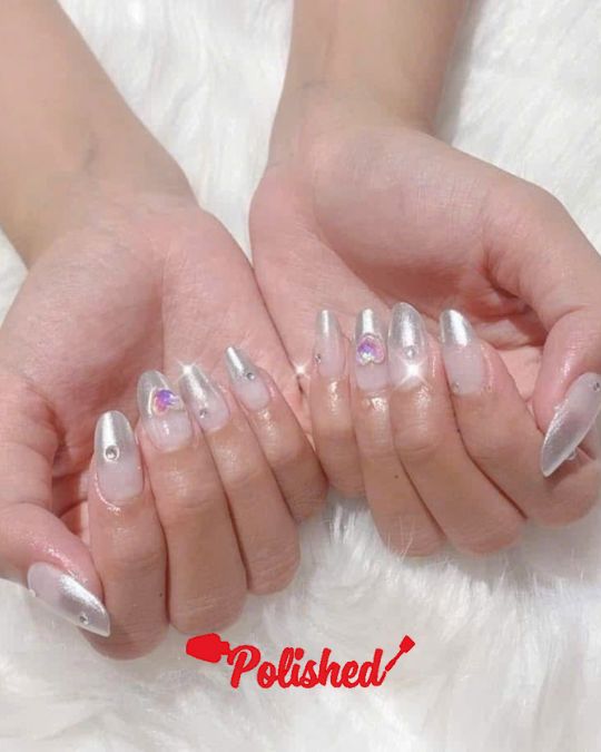 Ethereal Moonlight Romance almond-shaped nails Valentine Day