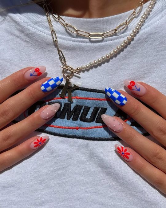 45 Best Summer Nail Ideas to Heat Up Your Style 33 sydsnails. Red White and Blue Celebration Nails