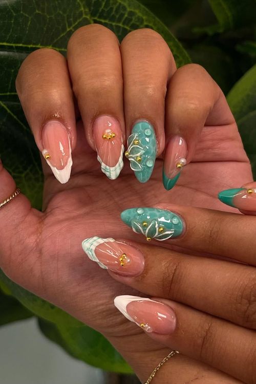 40 Prom Nails: Picture-Perfect Designs for Your Big Moment 27 Ocean Breeze Beauty