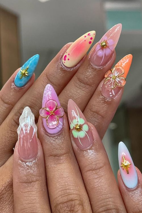 40 Prom Nails: Picture-Perfect Designs for Your Big Moment 11 Springtime Nail Garden