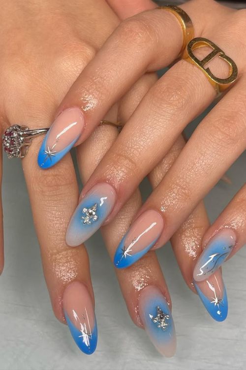 40 Prom Nails: Picture-Perfect Designs for Your Big Moment 17 Celestial Blue Dreams