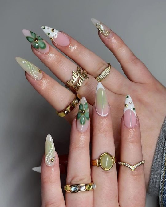 40 Beachy Nail Ideas for Every Style and Occasion 2 Garden Fairy Nail Fantasy
