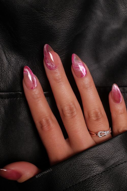 30 Stunning Graduation Nail Designs to Celebrate Your Big Day in 2025 23 Pink Aura Glow