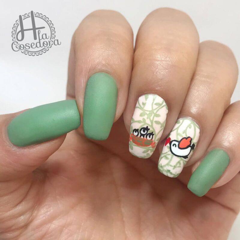 25 Adorable Mother's Day Nail Art Designs to Celebrate Motherhood 3 hlacosedora Spring Nest Nail Vibes