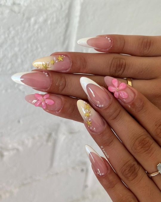 40 Beachy Nail Ideas for Every Style and Occasion 4 Cherry Blossom Dreams