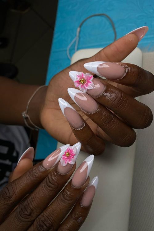 30 Stunning Graduation Nail Designs to Celebrate Your Big Day in 2025 13 Floral French Tips