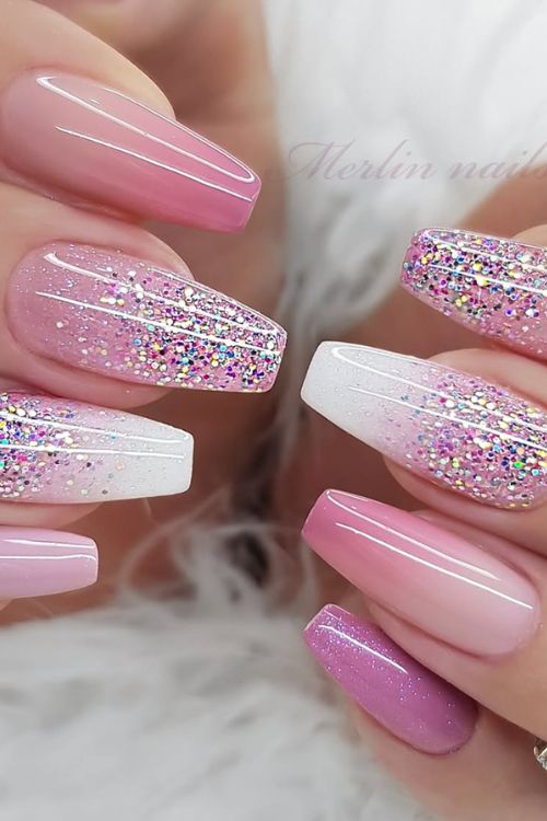 30 Stunning Graduation Nail Designs to Celebrate Your Big Day in 2025 29 Pink Shimmer Celebration