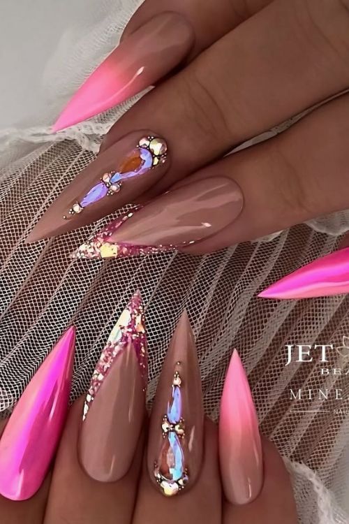 40 Prom Nails: Picture-Perfect Designs for Your Big Moment 39 minea.nails Barbie Opal Dreams