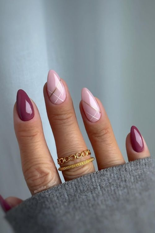 30 Stunning Graduation Nail Designs to Celebrate Your Big Day in 2025 20 monika nails Preppy Pink Plaid