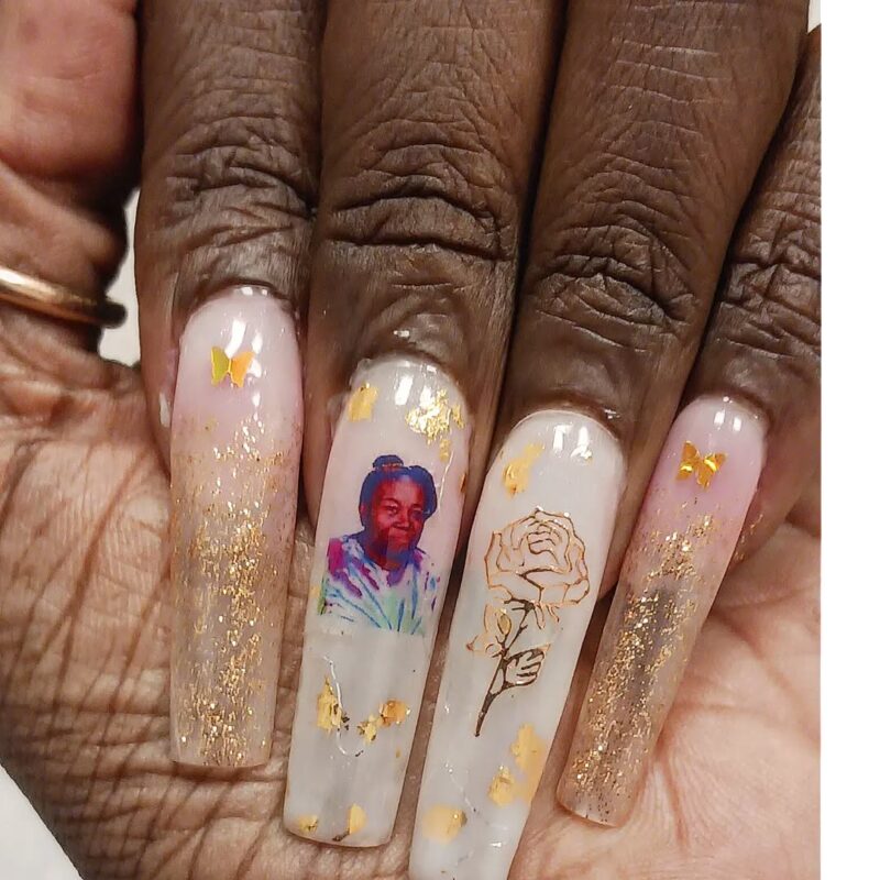 25 Adorable Mother's Day Nail Art Designs to Celebrate Motherhood 18 msdanabug Memorial Mom Portrait