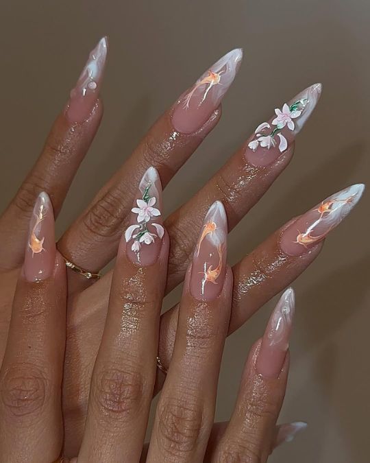 40 Beachy Nail Ideas for Every Style and Occasion 34 Soft Bloom Nails