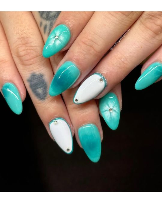 40 Beachy Nail Ideas for Every Style and Occasion 35 Cool Lake Vibes