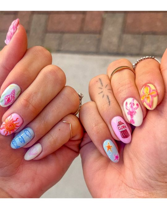 40 Beachy Nail Ideas for Every Style and Occasion 13 Summer Vacation Storybook