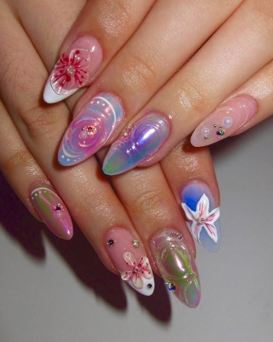 40 Beachy Nail Ideas for Every Style and Occasion 36 Fantasy Chrome Obsession