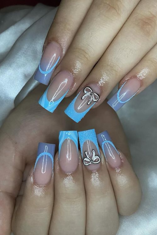 40 Prom Nails: Picture-Perfect Designs for Your Big Moment 20 Baby Blue Elegance