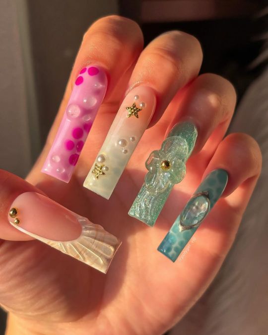 40 Beachy Nail Ideas for Every Style and Occasion 12 Candy Ocean Escape