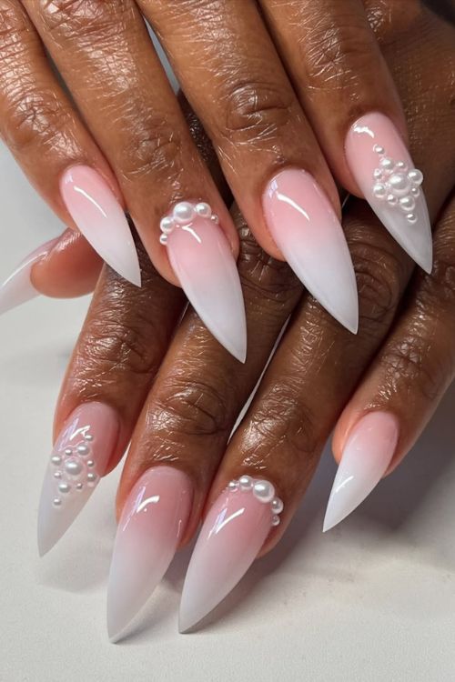 30 Stunning Graduation Nail Designs to Celebrate Your Big Day in 2025 12 Pearly Pink Ombré